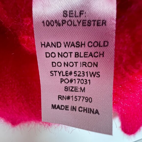 PINCH Sweater M Oversize L Knit Bright Pink Cozy pullover glimmer threads COZY - Picture 6 of 8